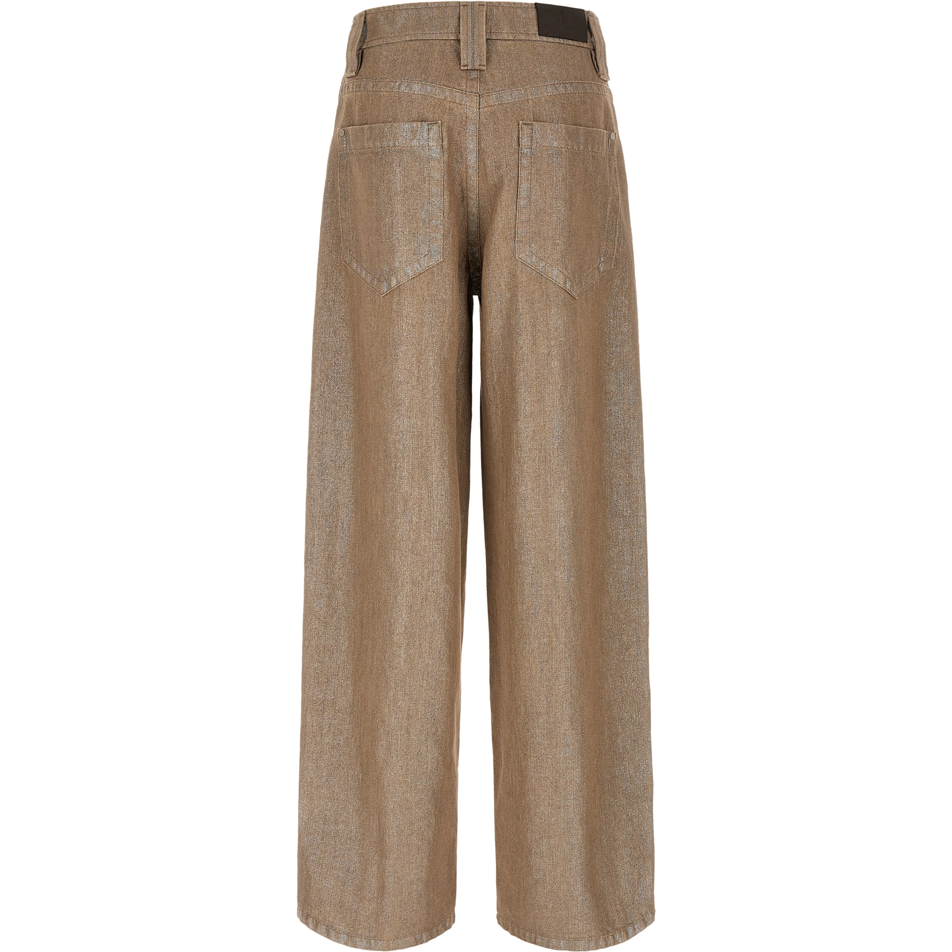 Beige Cotton Relaxed Fit Jeans