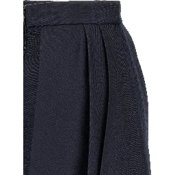 Blue Virgin Wool Long Skirt