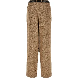 Beige Viscose Casual Pants