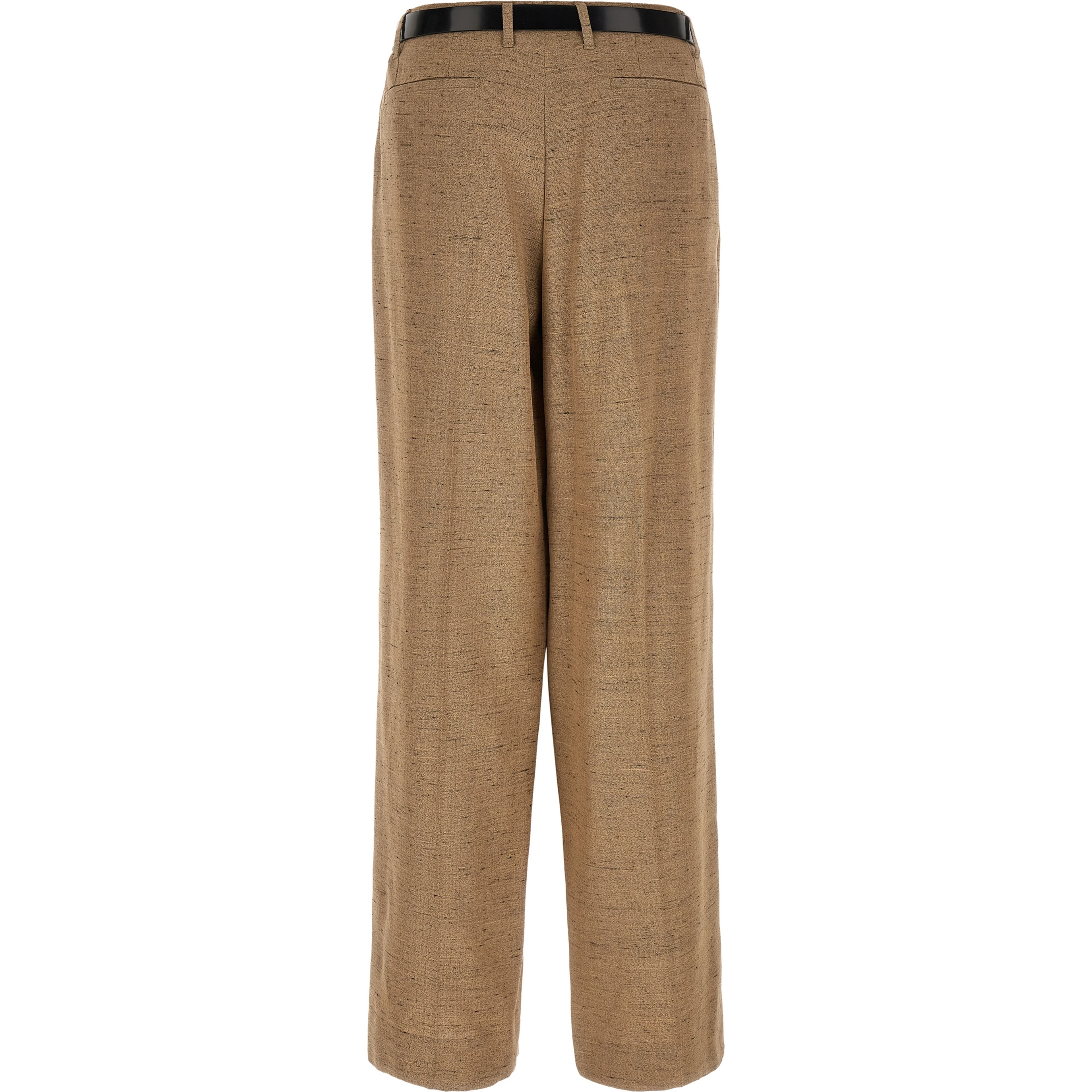 Beige Viscose Casual Pants