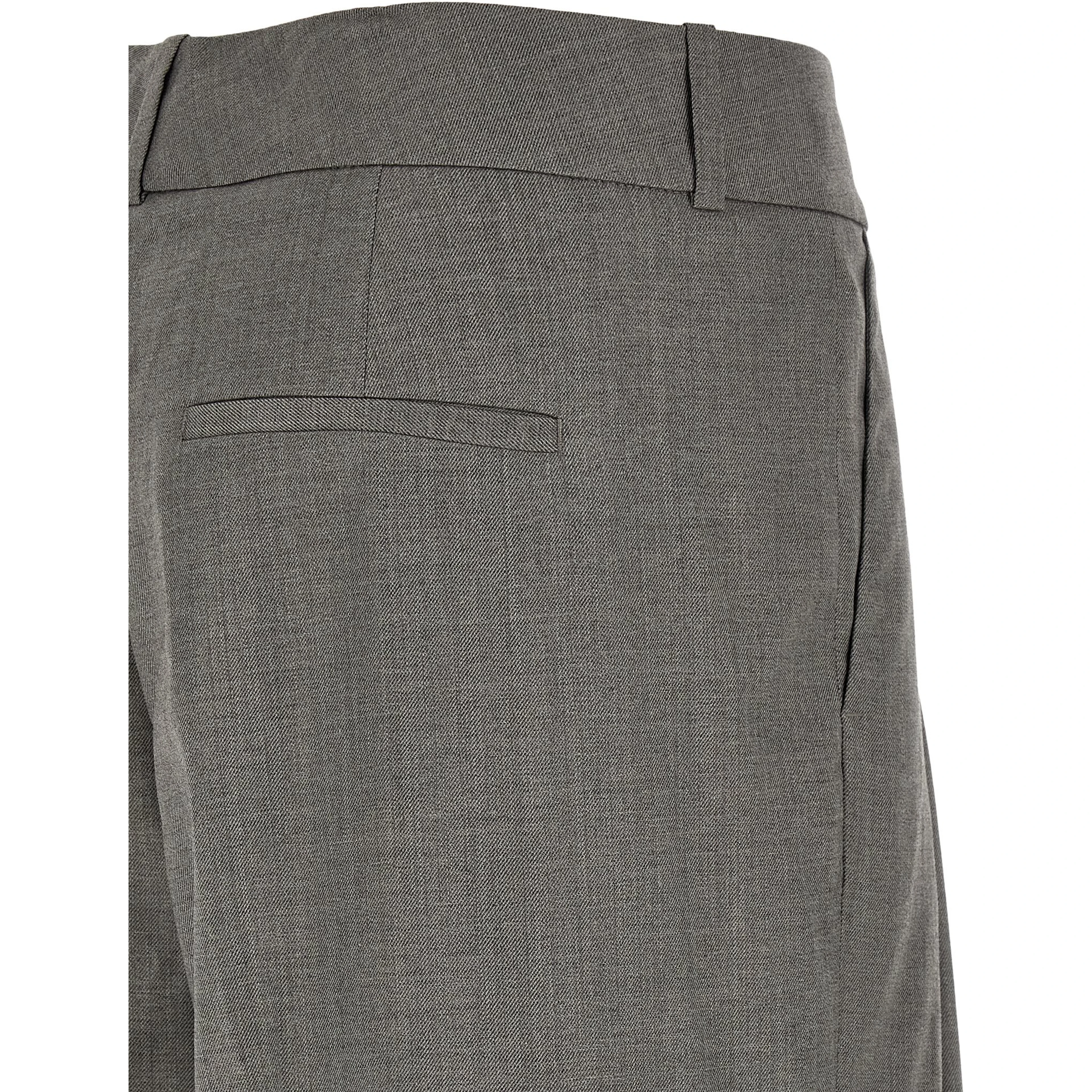 Gray Virgin Wool Casual Pants