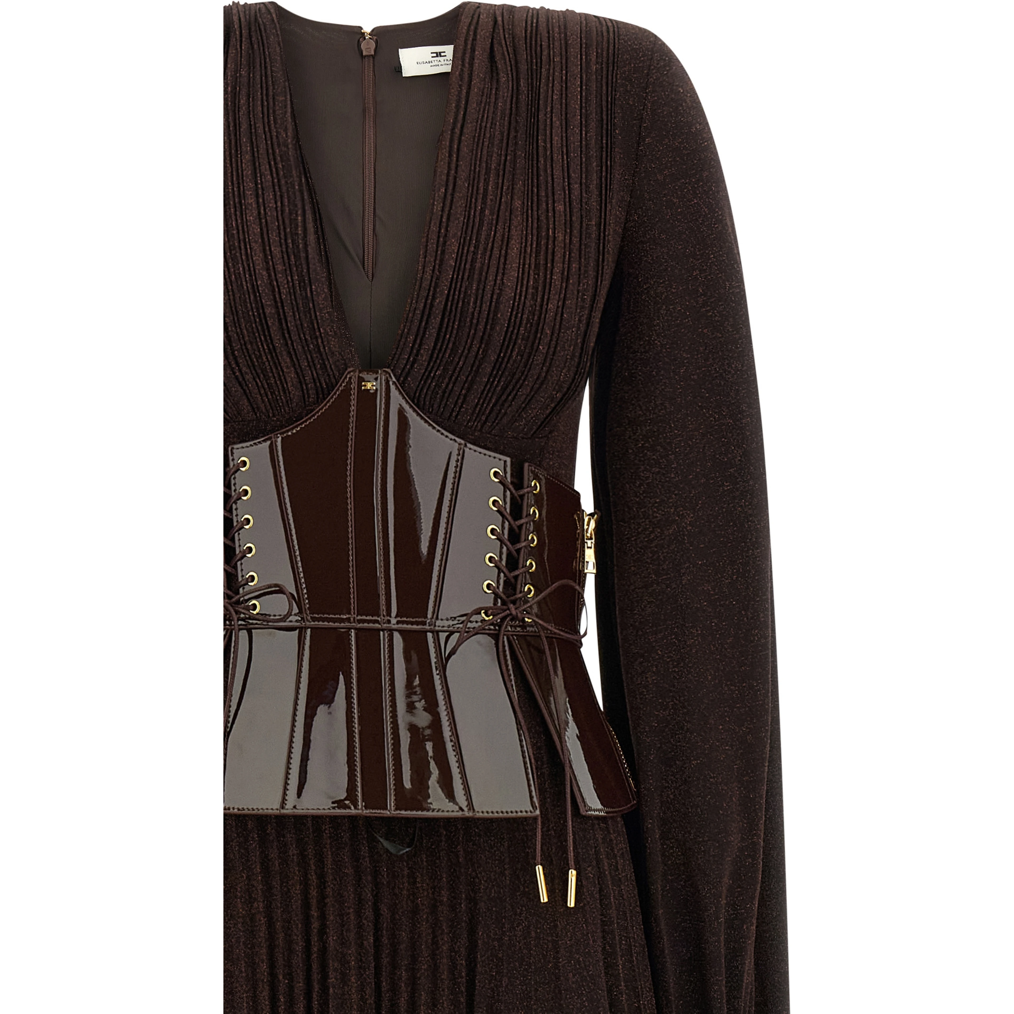 Brown Viscose Long Dress