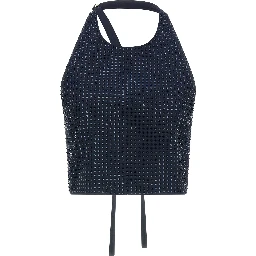 Blue Polyester Tank Tops
