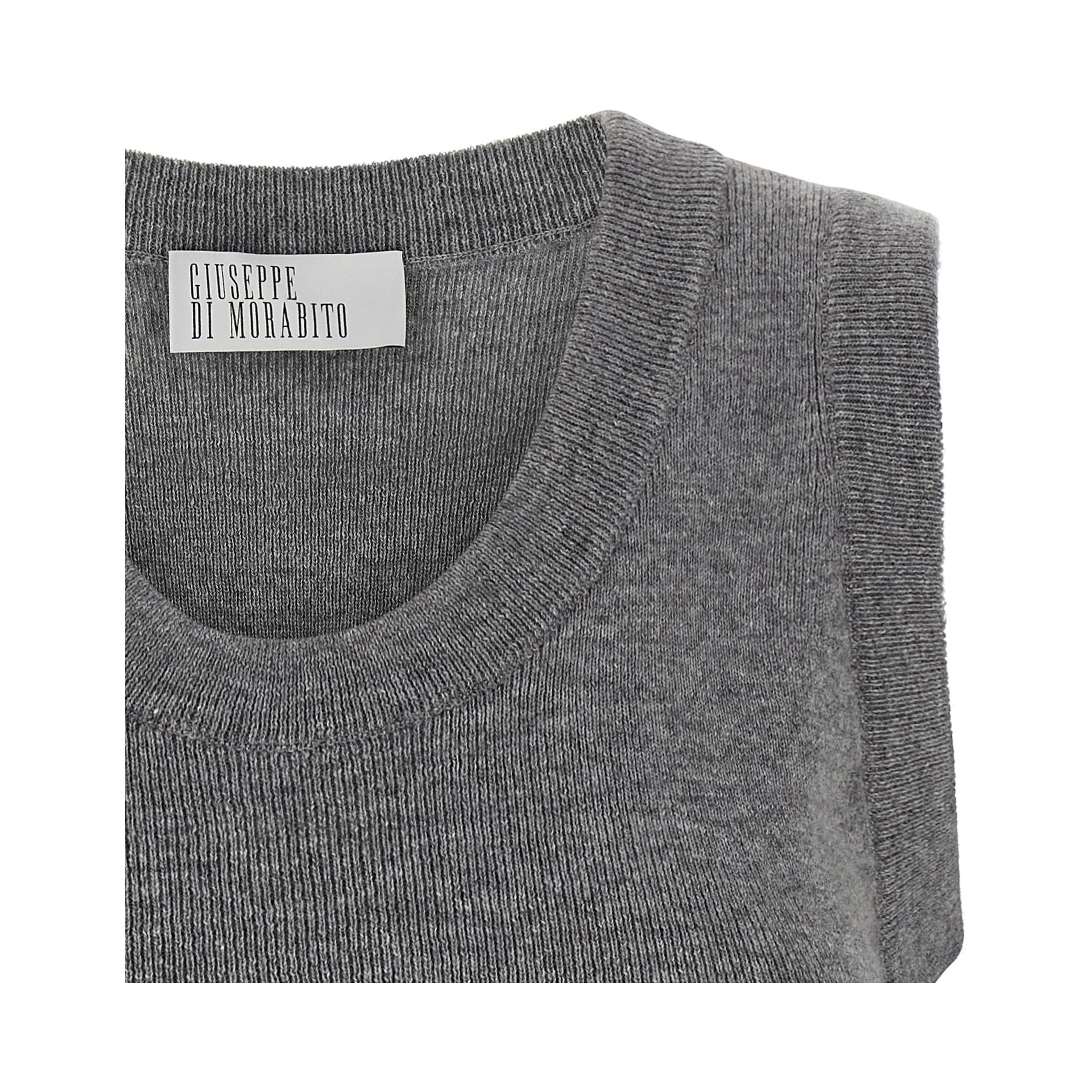 Gray Virgin Wool Sleeveles Sweater