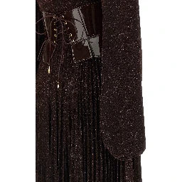 Brown Viscose Long Dress