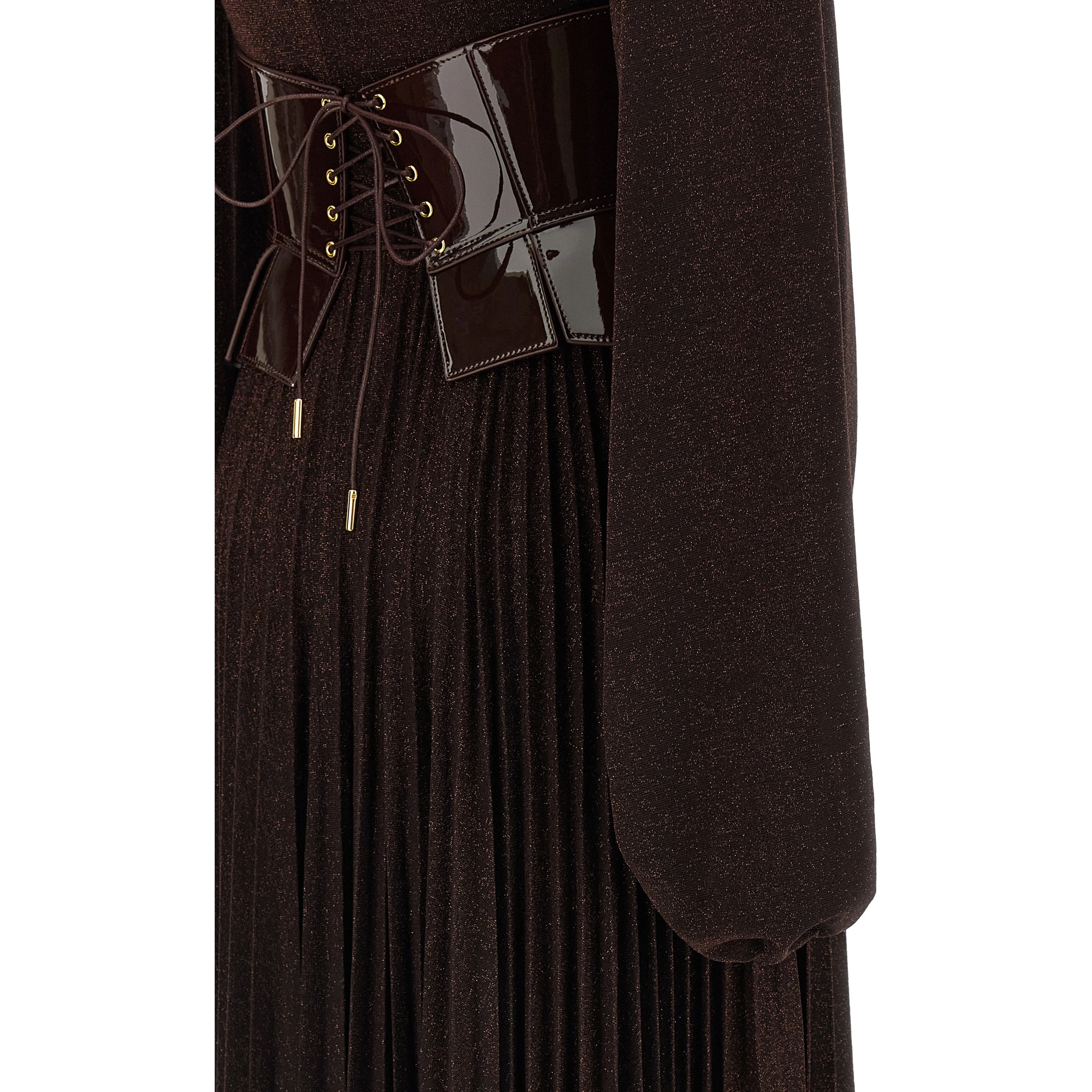 Brown Viscose Long Dress
