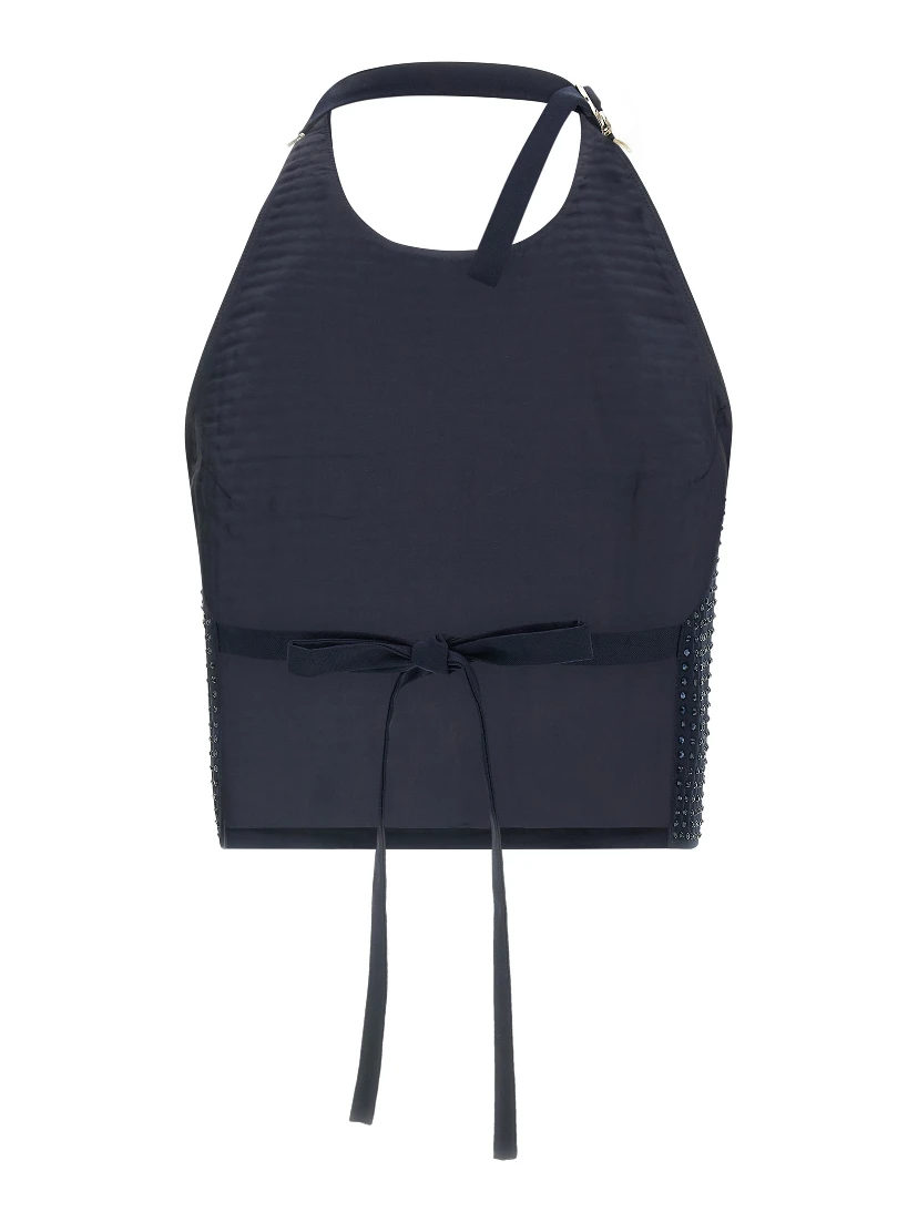 Blue Polyester Tank Tops