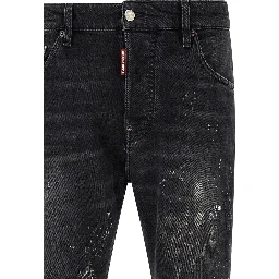 Black Cotton Slim Fit Jeans