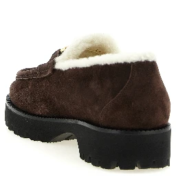 Brown Calfskin Slip-On Loafers