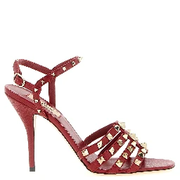 Multicolor Calfskin Stiletto Heel Sandals