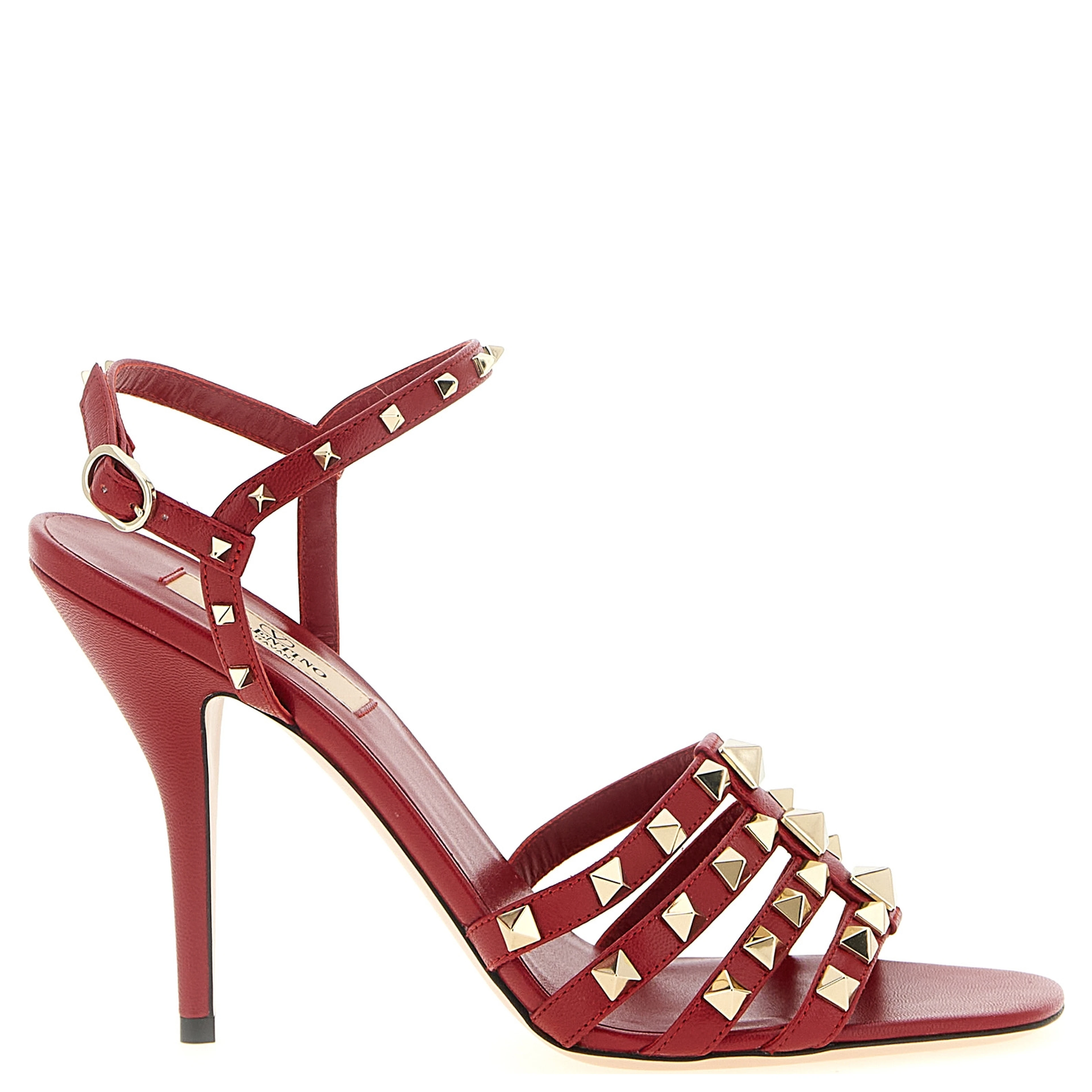 Multicolor Calfskin Stiletto Heel Sandals