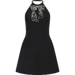 Black Virgin Wool Short Dress
