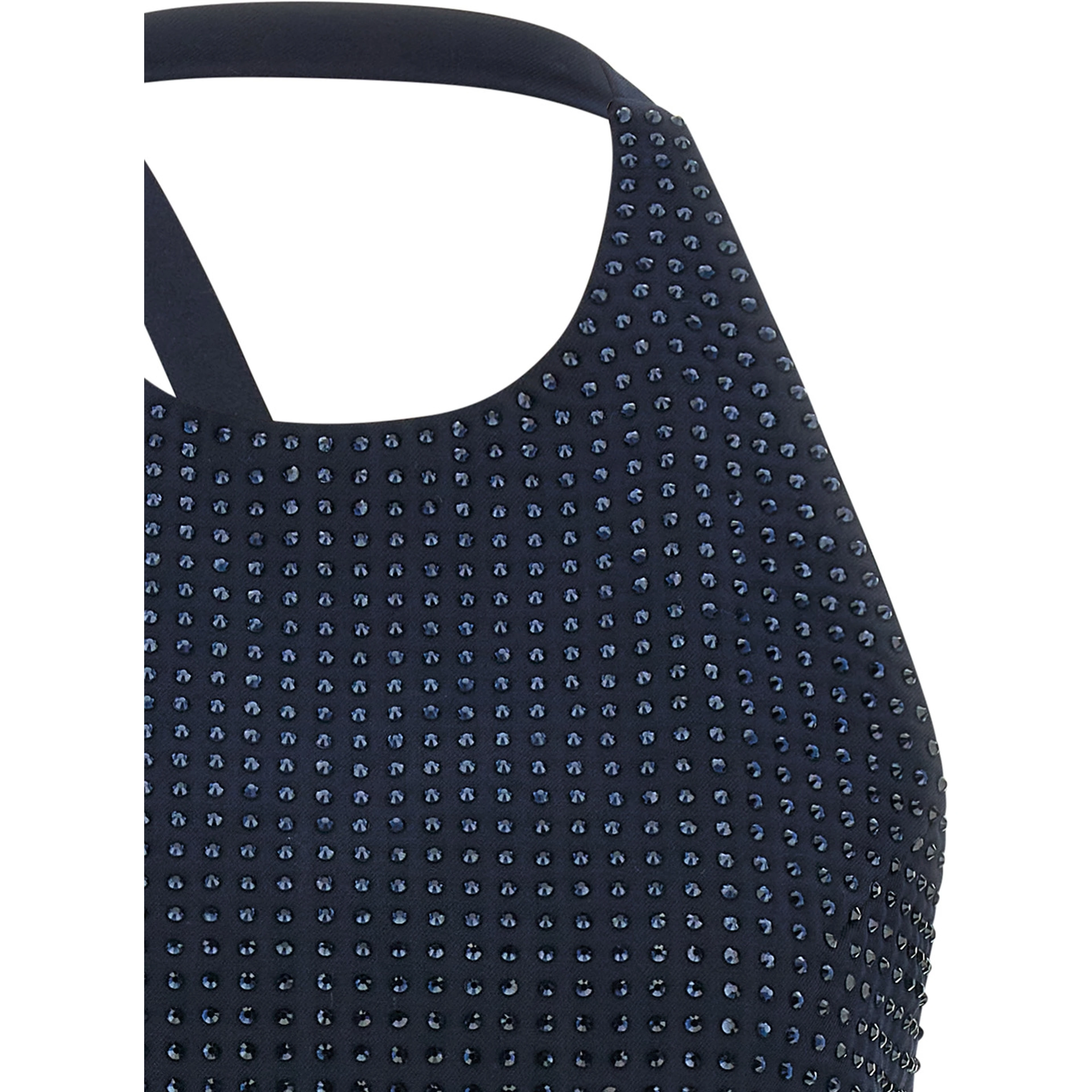 Blue Polyester Tank Tops