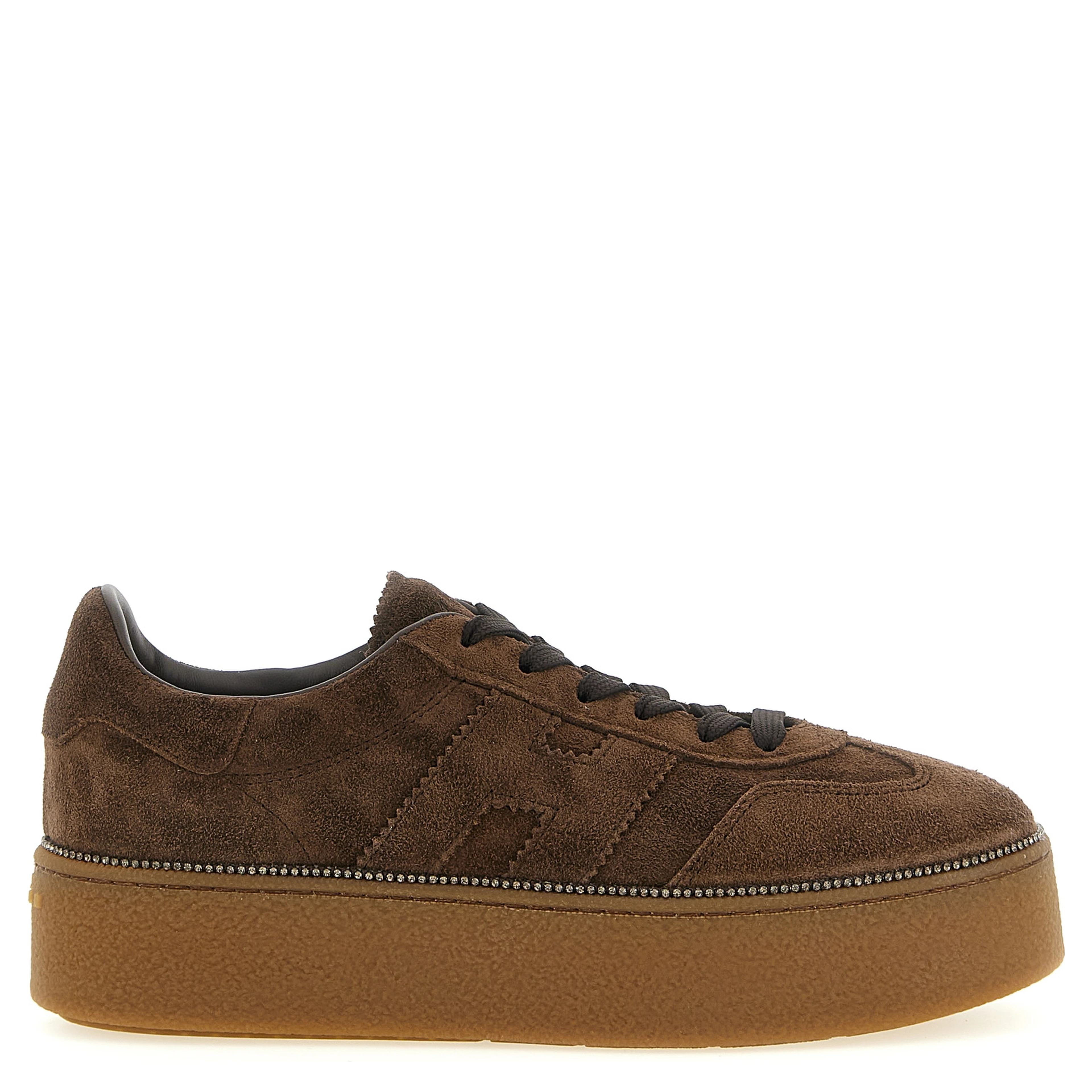 Brown Calfskin Platform Sneakers