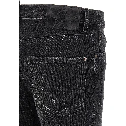 Black Cotton Slim Fit Jeans