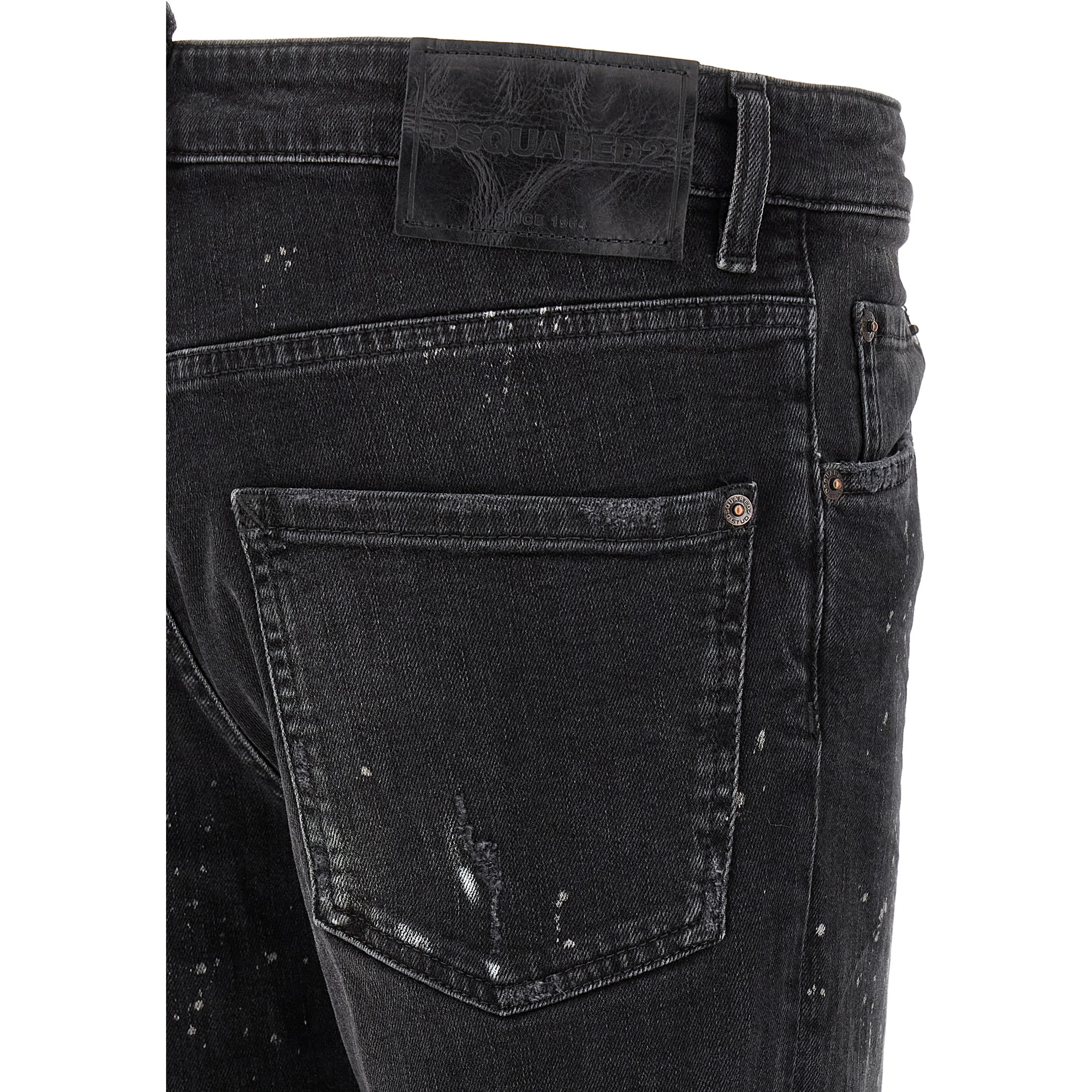 Black Cotton Slim Fit Jeans