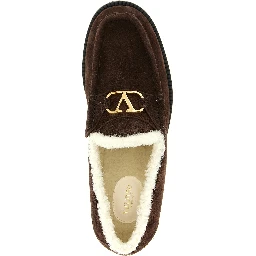 Brown Calfskin Slip-On Loafers