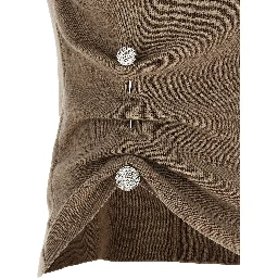 Beige Virgin Wool Sleeveles T-Shirt