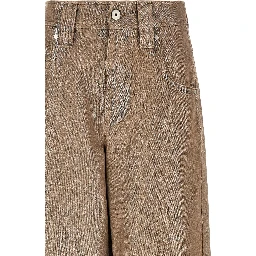 Beige Cotton Relaxed Fit Jeans