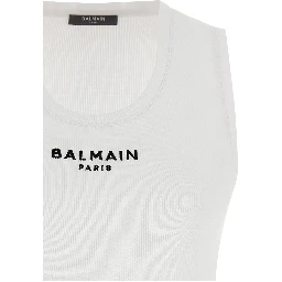White Cotton Sleeveles T-Shirt