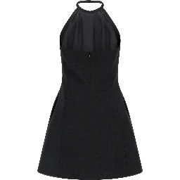 Black Virgin Wool Short Dress