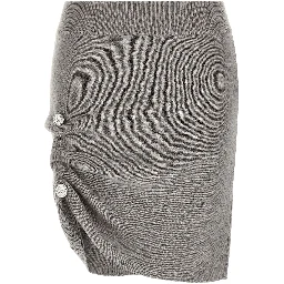 Gray Virgin Wool Long Skirt