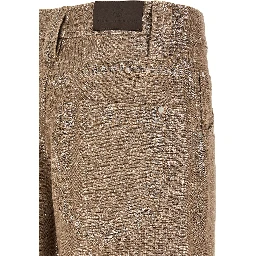 Beige Cotton Relaxed Fit Jeans