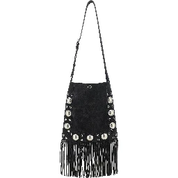 Black Calfskin Shoulder Bag