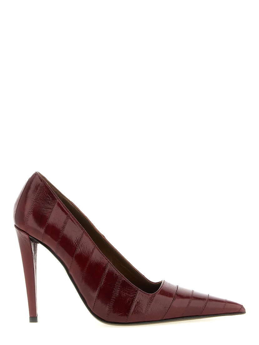 Bordeaux Leather High Heel Pumps
