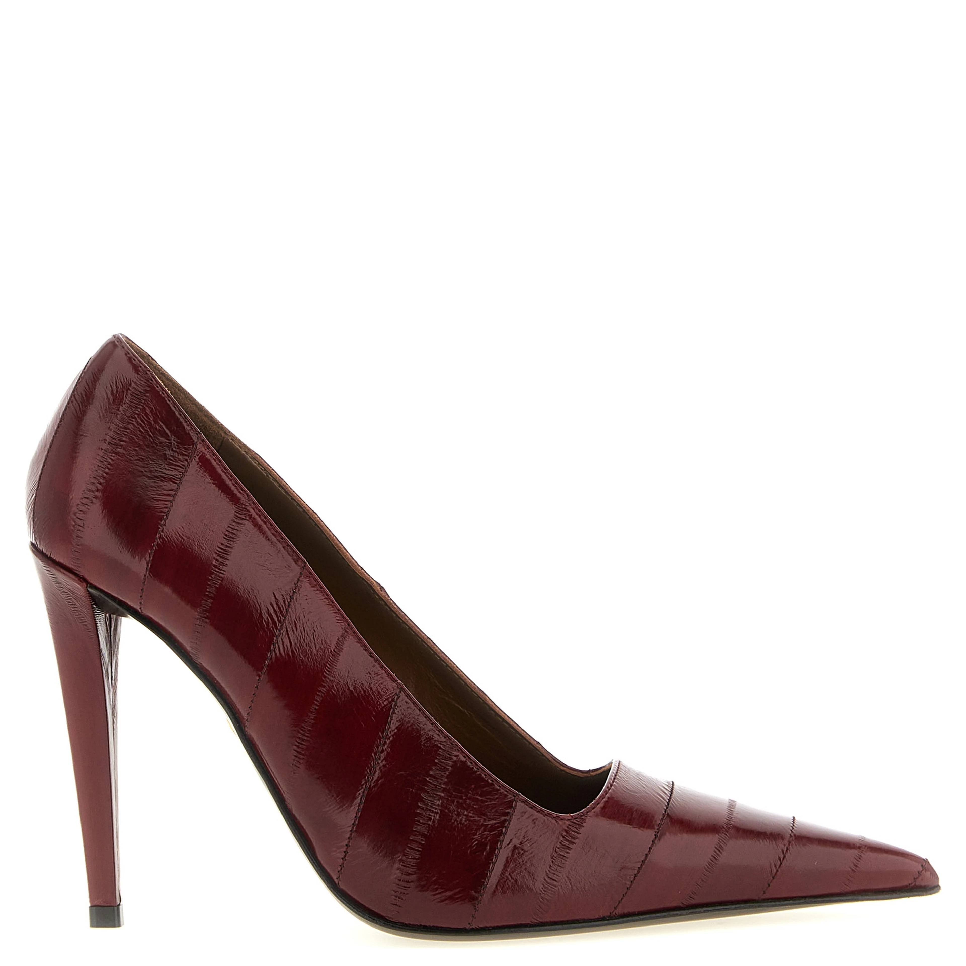 Bordeaux Leather High Heel Pumps