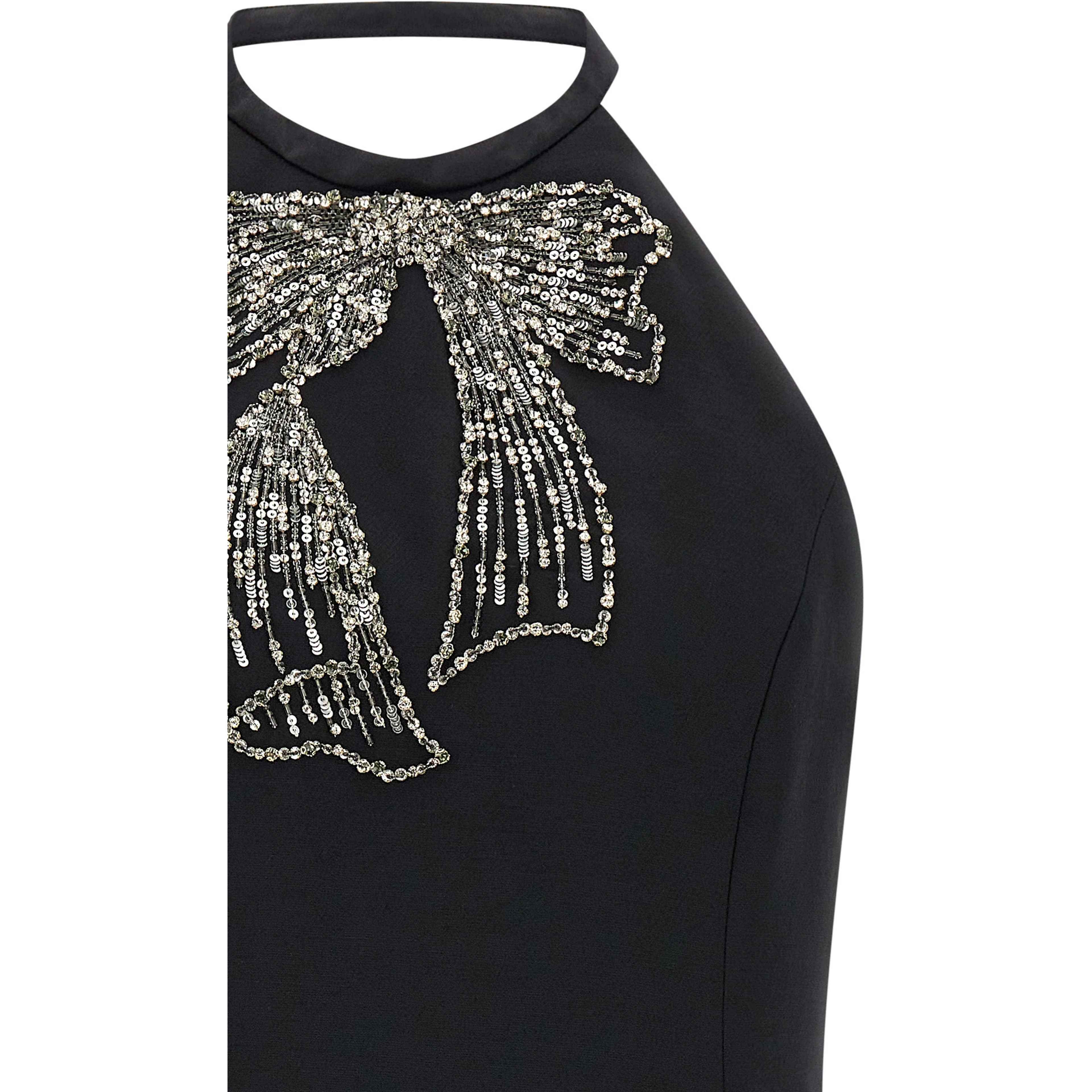 Black Virgin Wool Short Dress