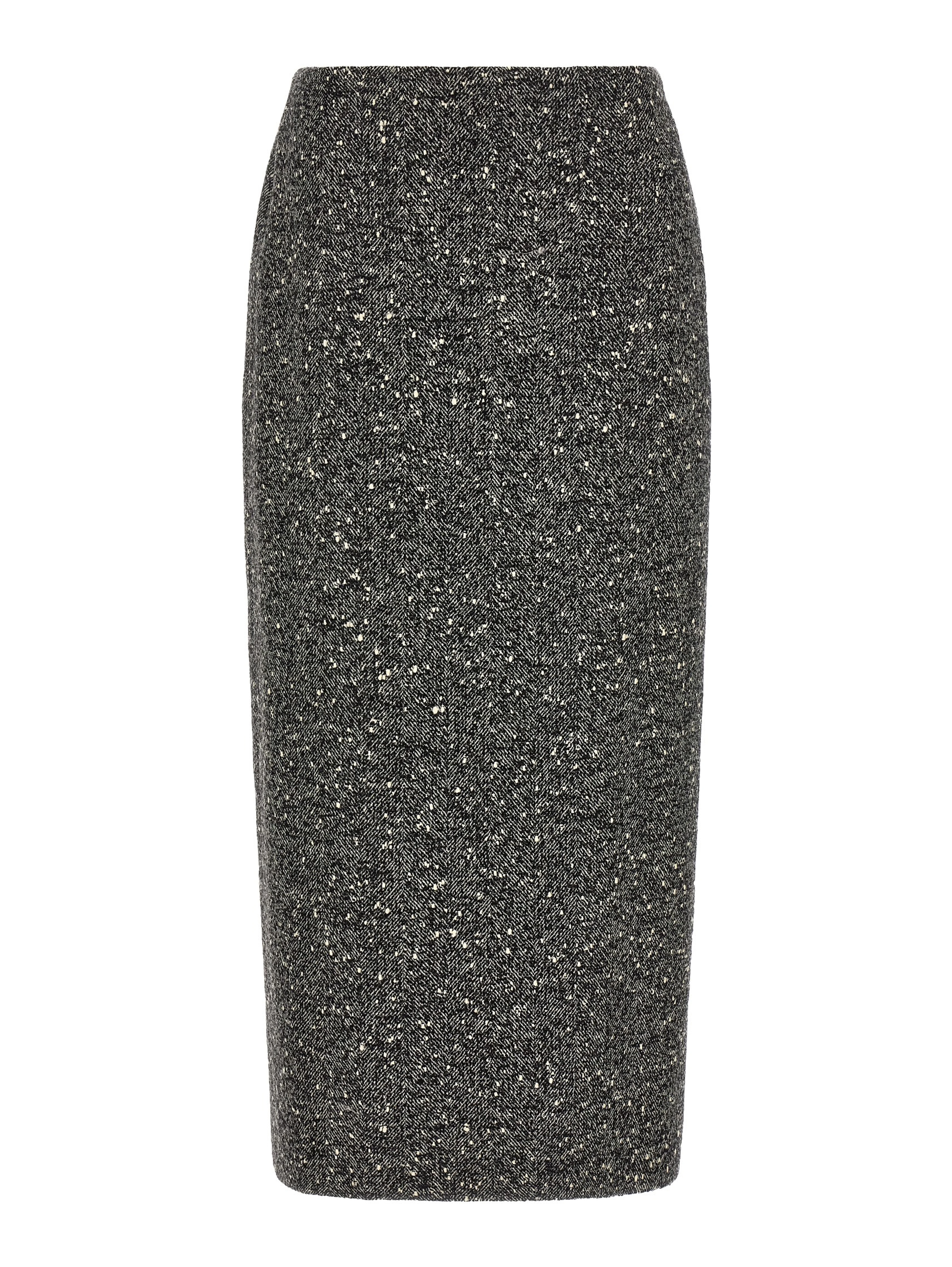 Bicolor Virgin Wool Midi Skirt