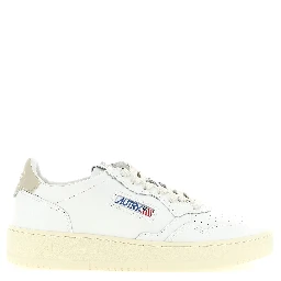 Beige Cowhide Low Top Sneakers
