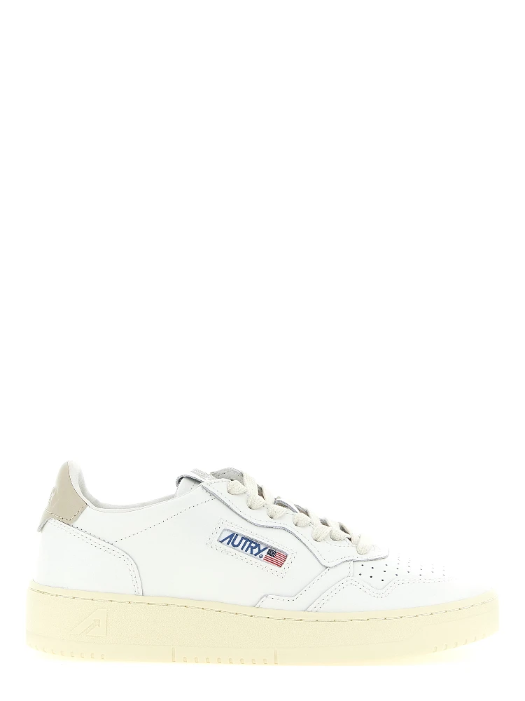 Beige Cowhide Low Top Sneakers