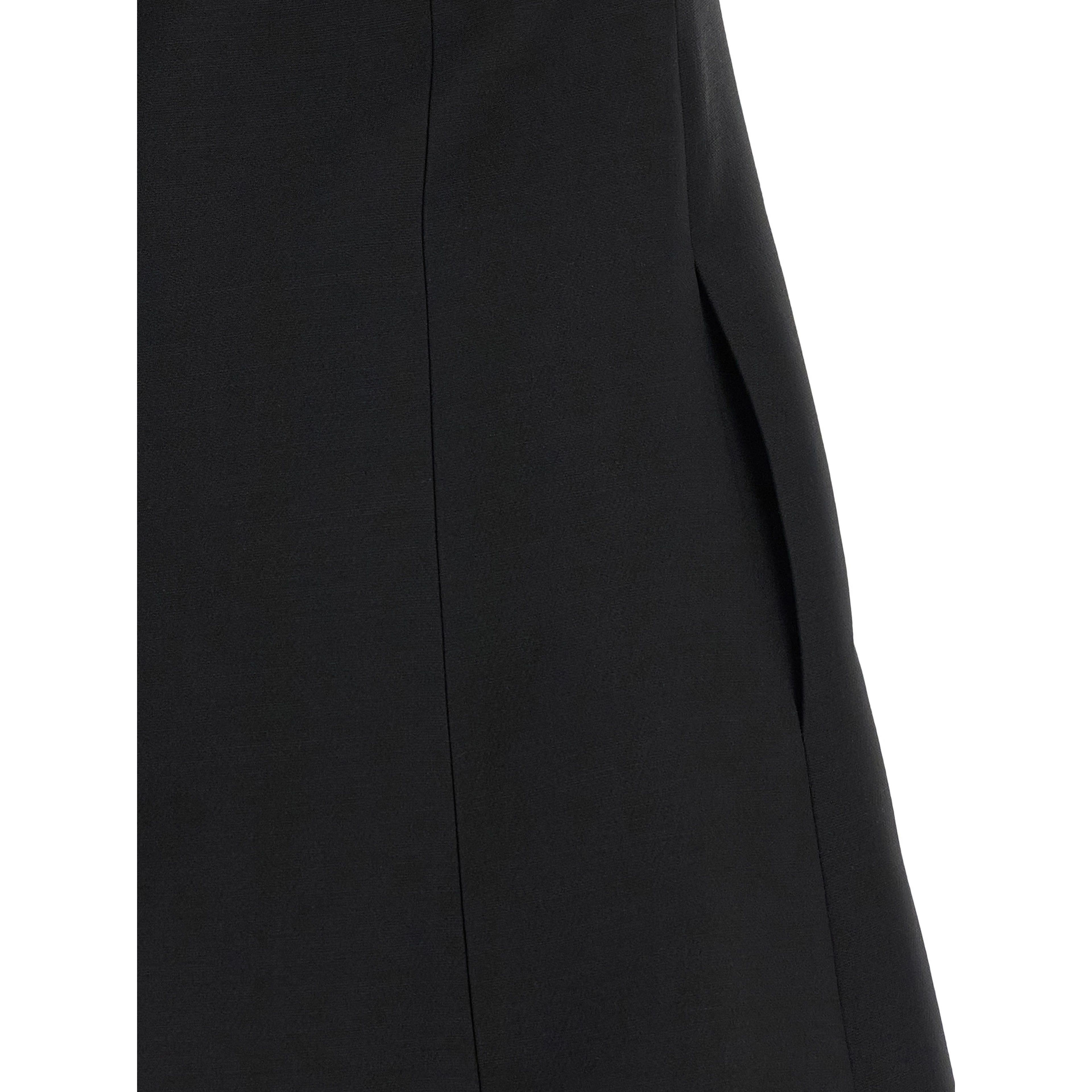 Black Virgin Wool Short Dress