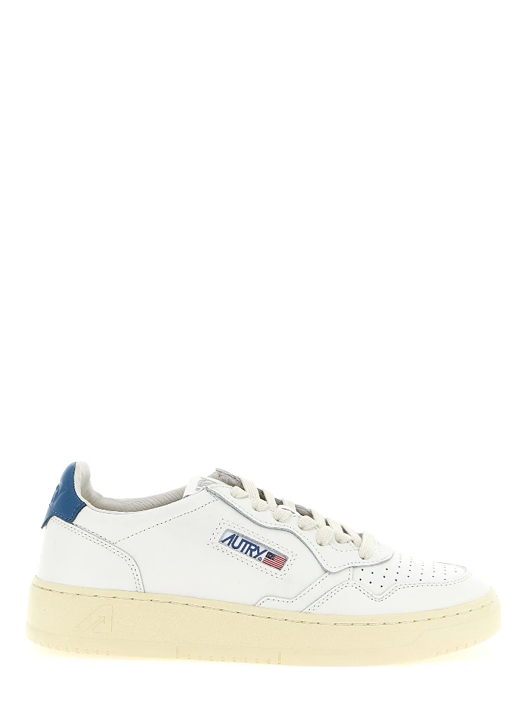 Blue Cowhide Low Top Sneakers