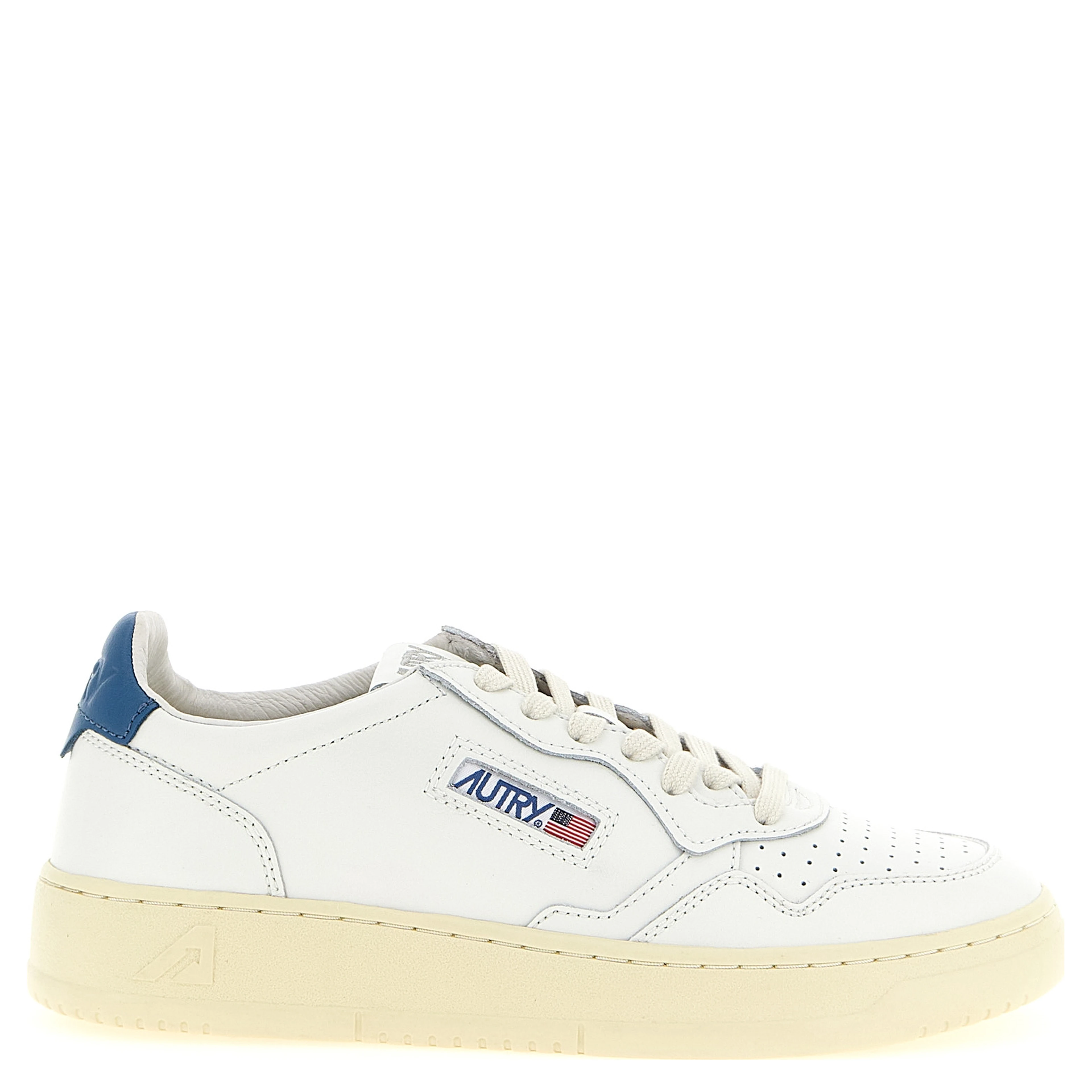 Blue Cowhide Low Top Sneakers