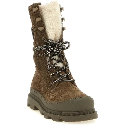 Brown Leather Lace-Up Boots