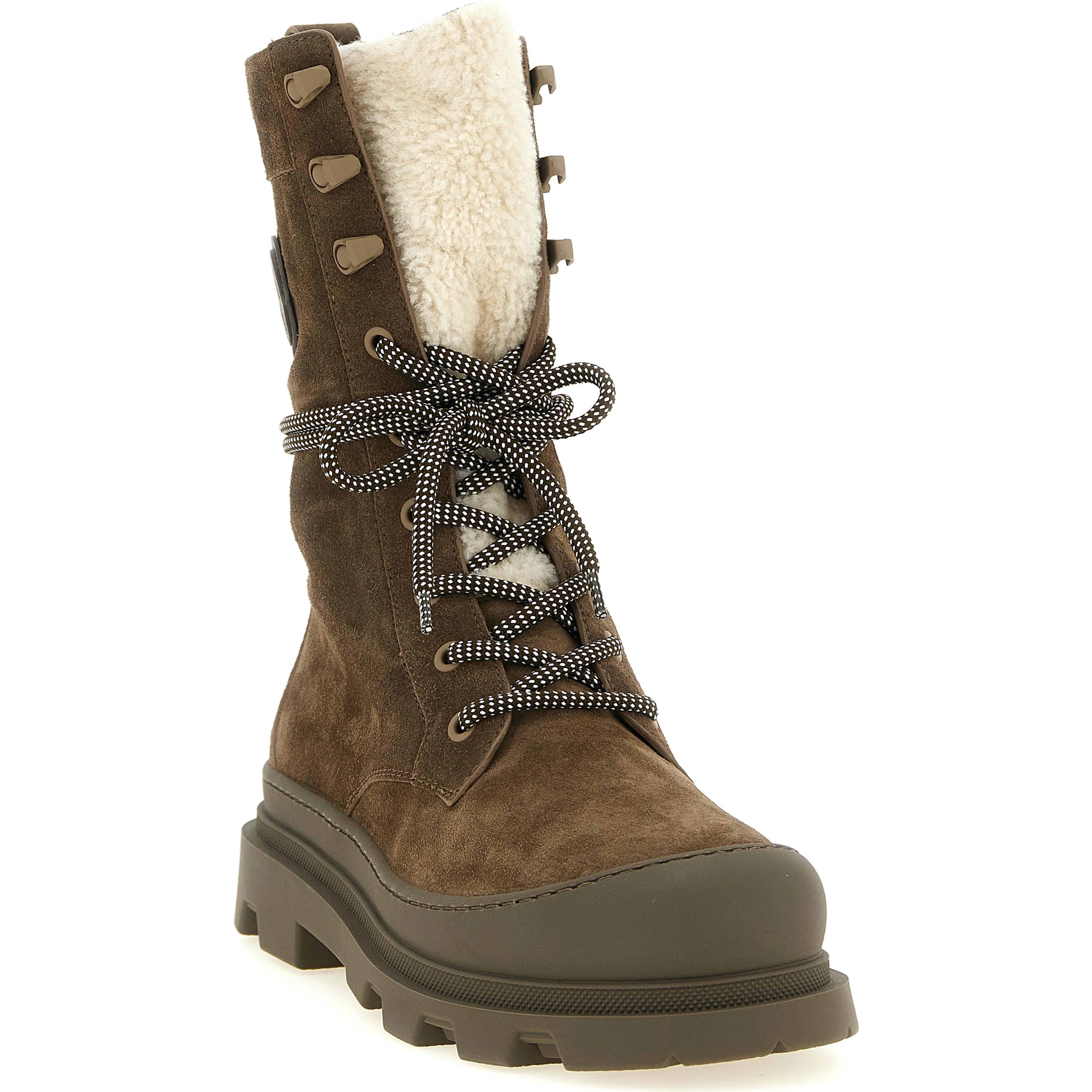 Brown Leather Lace-Up Boots