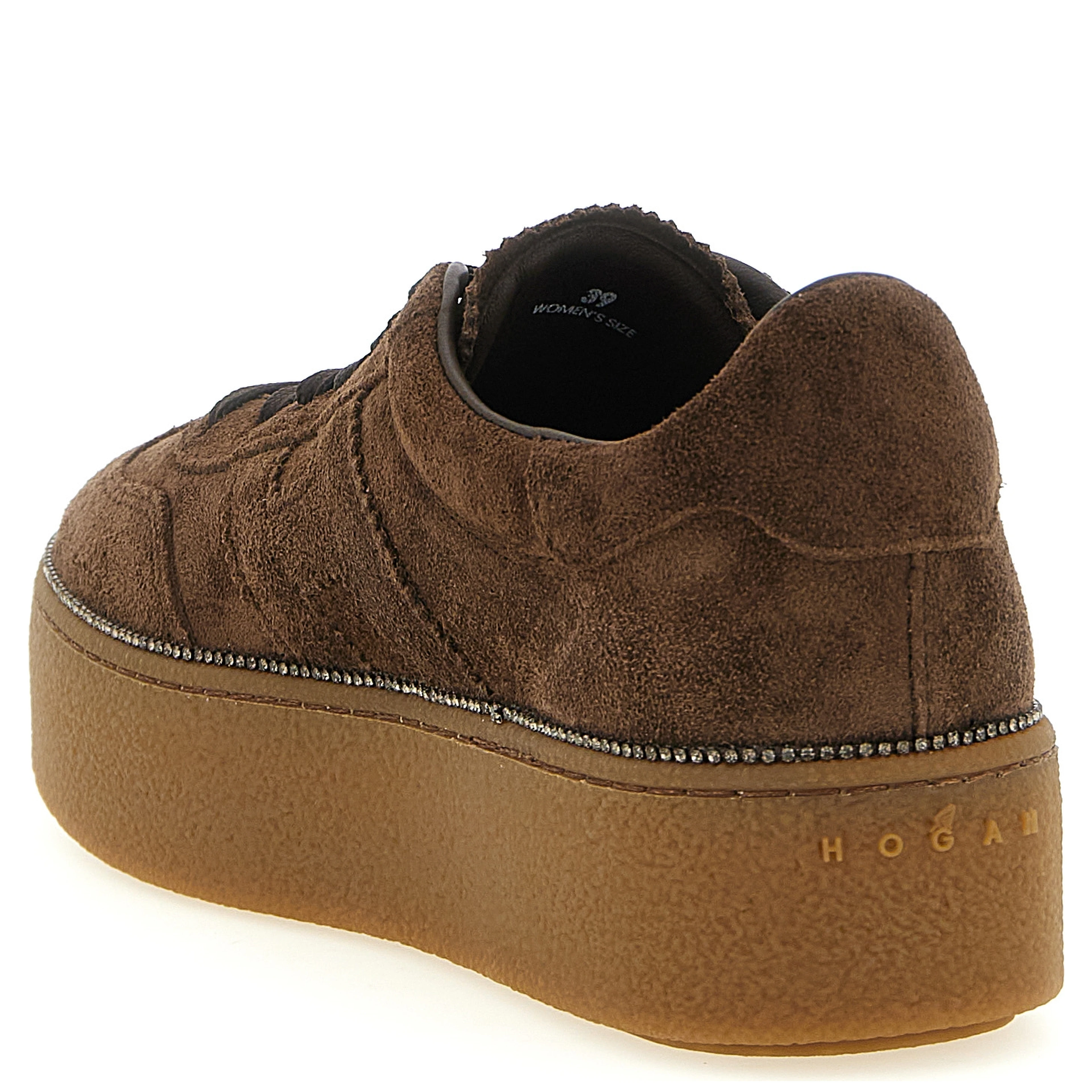 Brown Calfskin Platform Sneakers