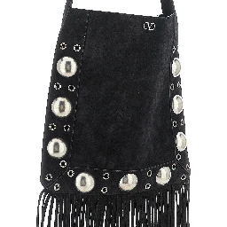 Black Calfskin Shoulder Bag