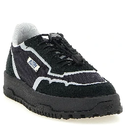 Black Nylon Athletic Sneakers