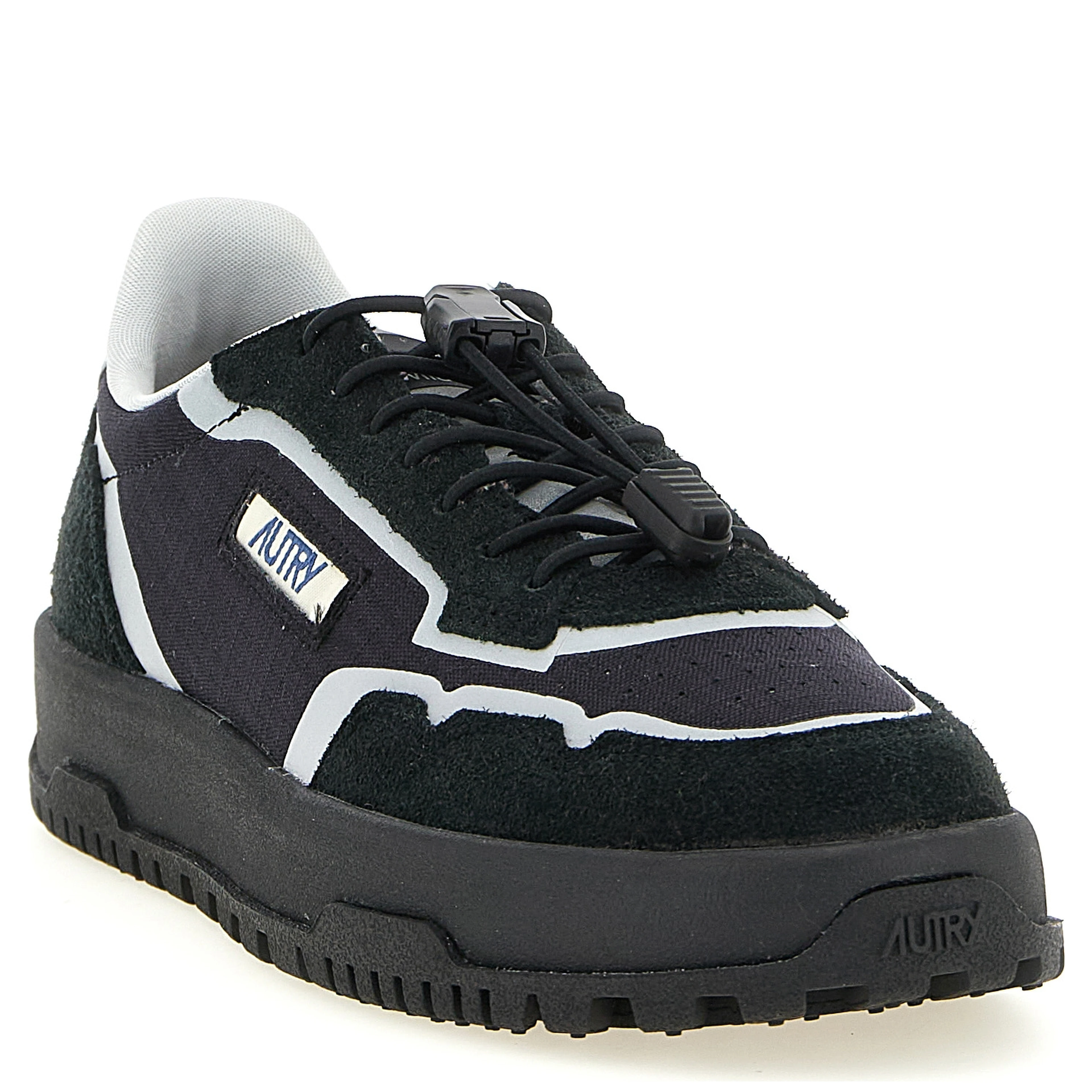Black Nylon Athletic Sneakers