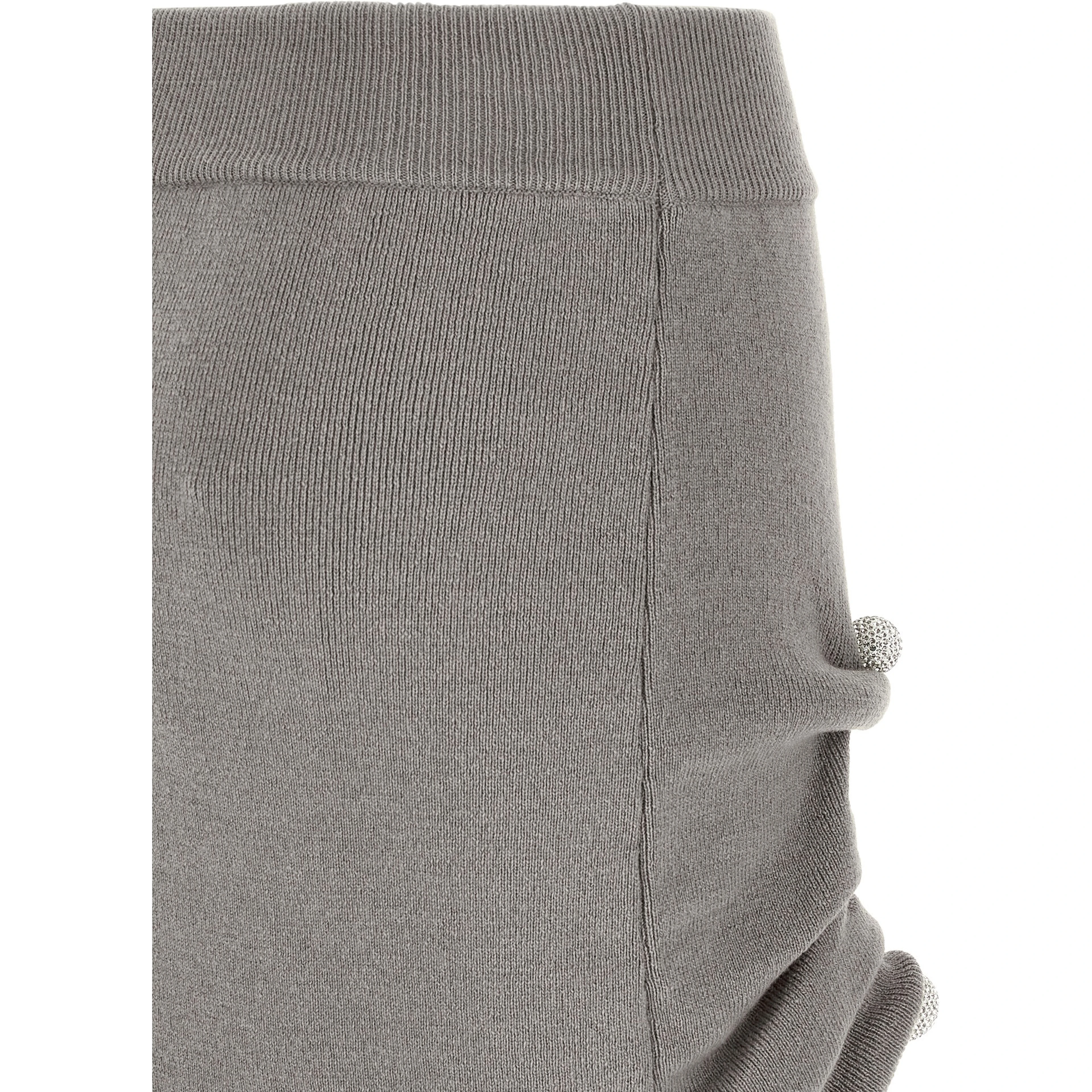 Gray Virgin Wool Long Skirt