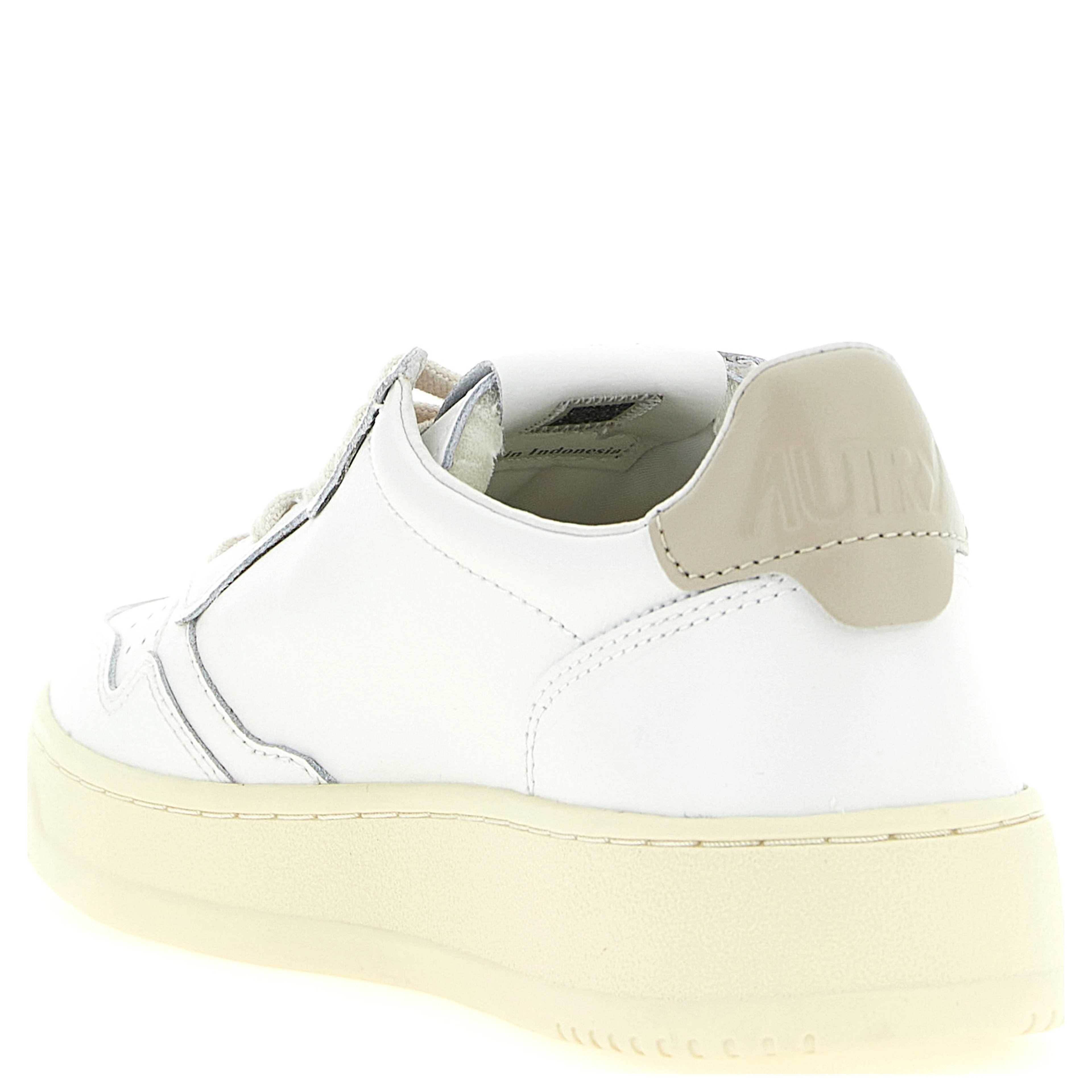 Beige Cowhide Low Top Sneakers