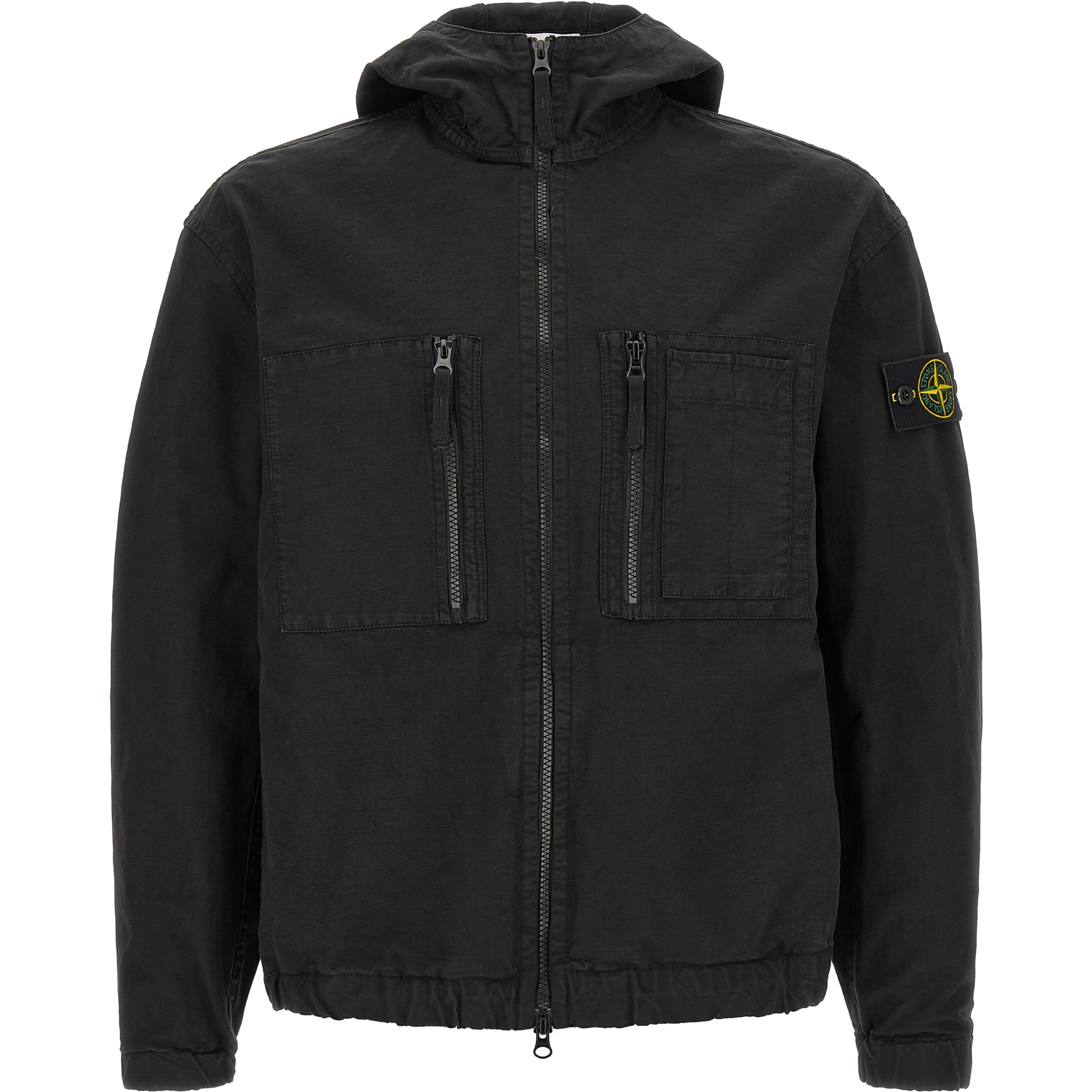 Black Cotton Shell Jacket