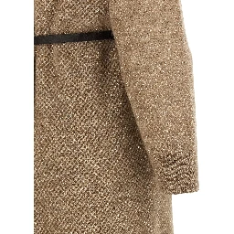 Beige Wool Midi Dress