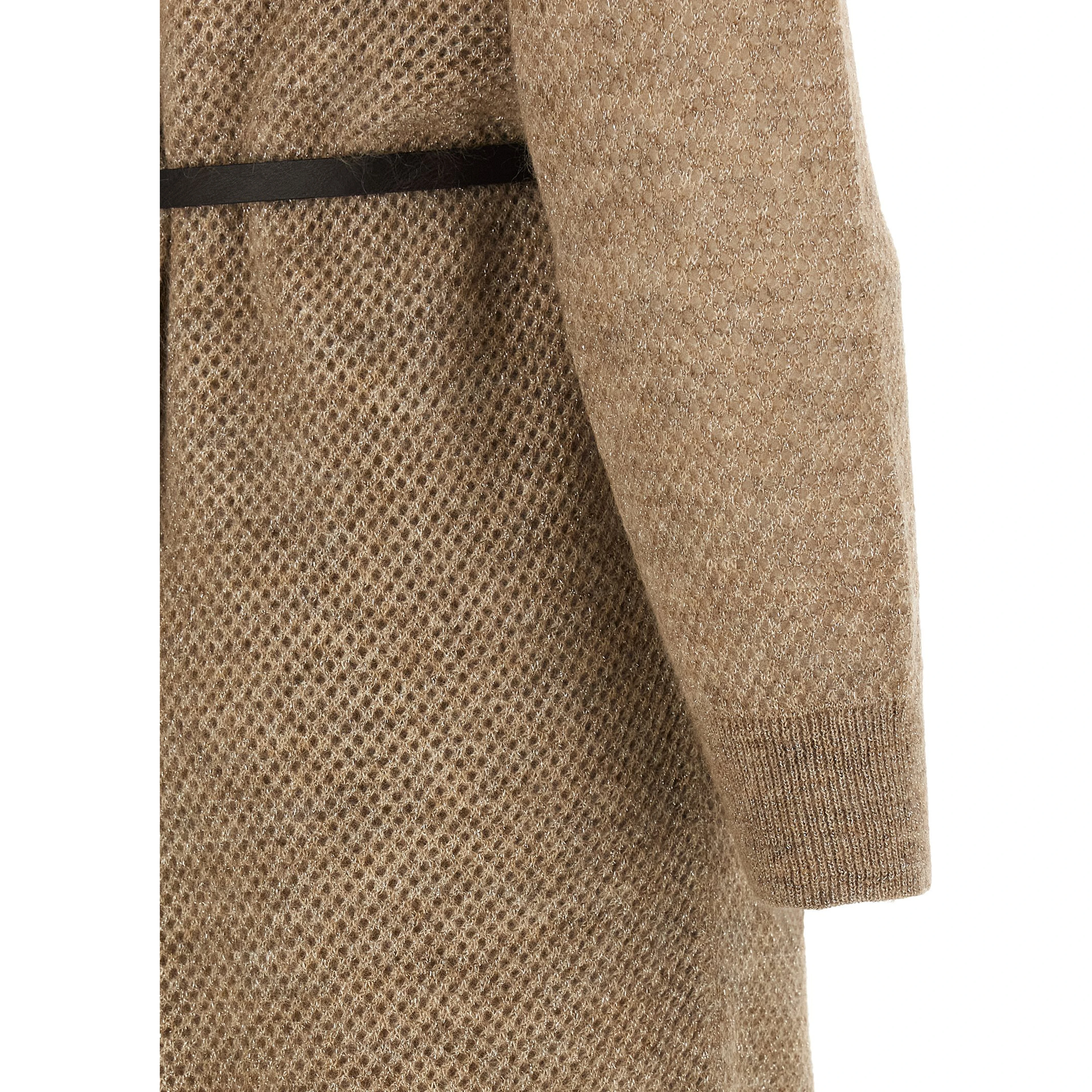 Beige Wool Midi Dress