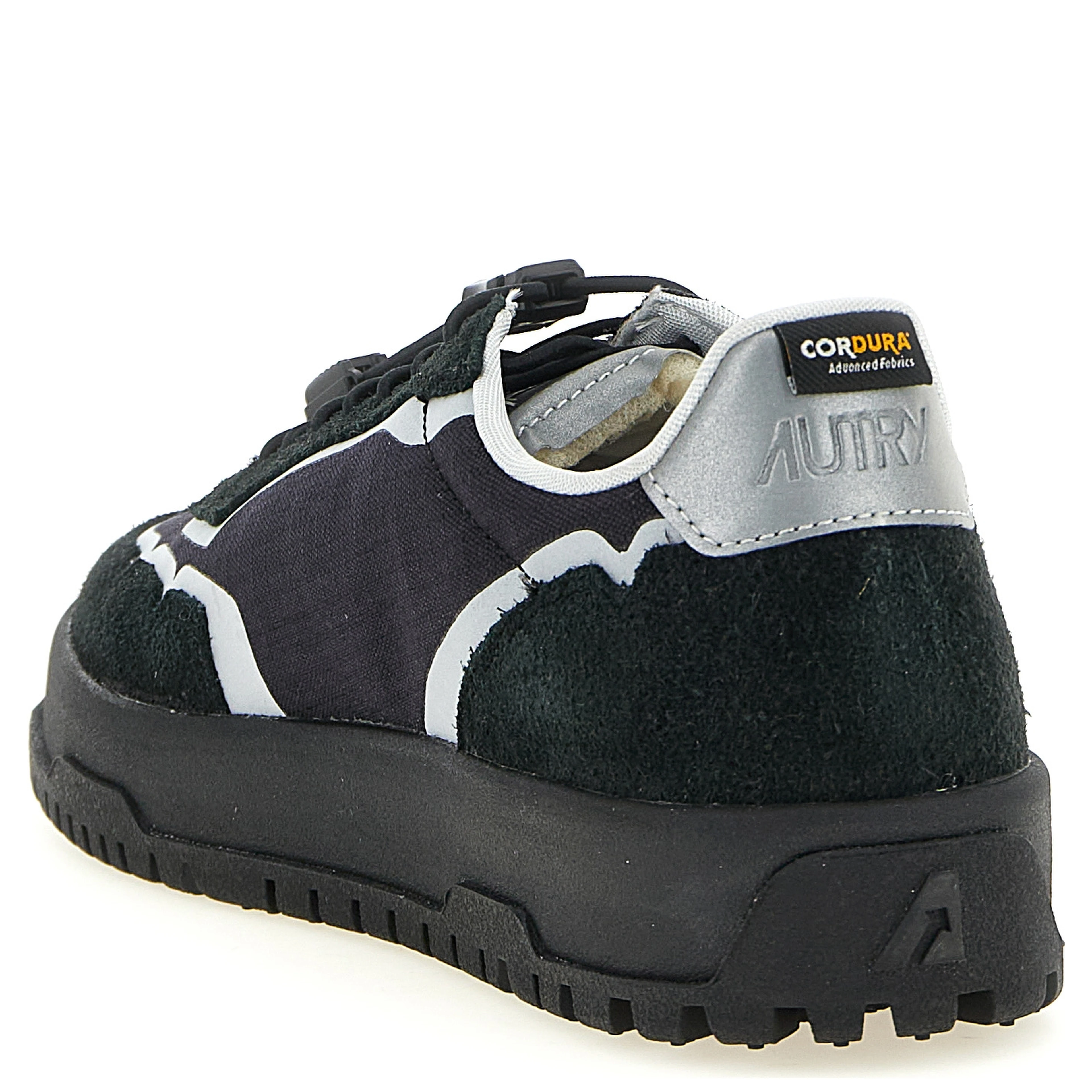 Black Nylon Athletic Sneakers