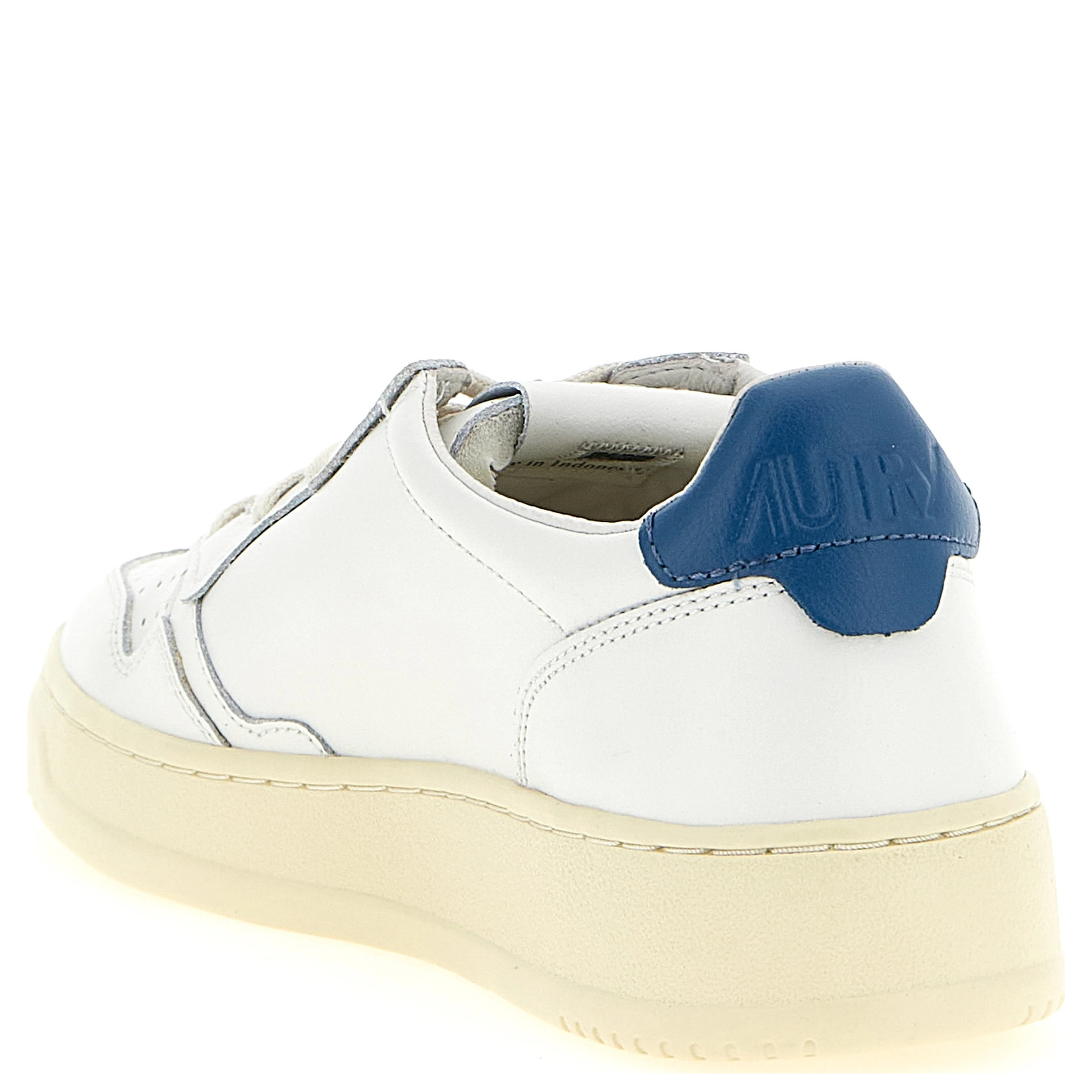 Blue Cowhide Low Top Sneakers